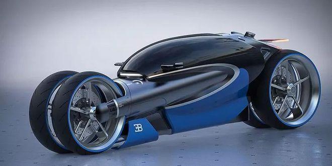 设计邦器未来感布加迪100m四轮概念摩托车